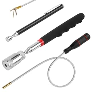 3 Pezzi Calamita Telescopica Sollevatore, Strumento Magnetico Flessibile Asta Pinza Telescopica Magnetica Portatile Pick Up per Raccogliere Raccolta Piccole Parti Chiavi Oggetti Metallici