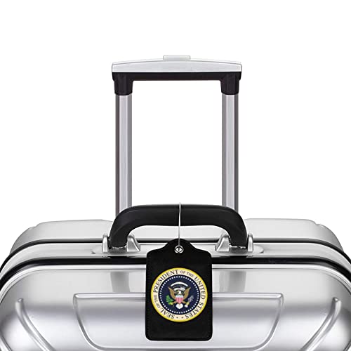 Presidential Seal United States Elevate Your Travel Experience with Our Premium Leather Luggage Tag - Stylish, Durable 2 PCS3