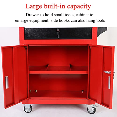 Bderkz Werkzeugkasten mit Schubladen-Liner-Rolle, 16 Zoll, Rolling Tool Box. Kabinettwagen, 2 Schublade Stahl Werkzeugkarren für Mechanik und Hausgarage, Schwarz (Color : Green Black) – Bild 6