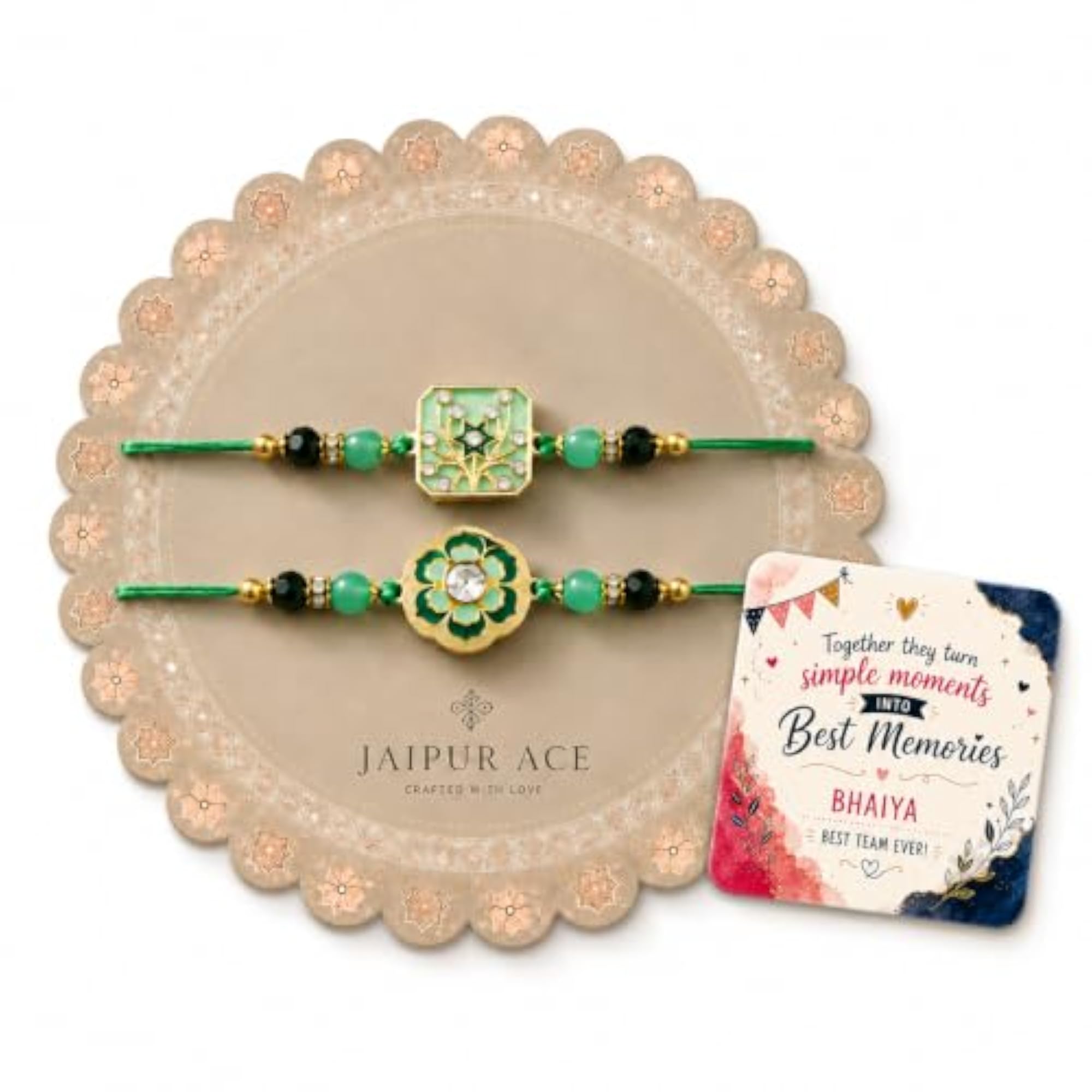 Premium Designer Rakhi Combo with Fridge Magnet, Rakshabandhan Gift Set