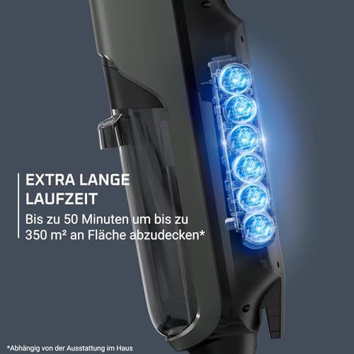 Rowenta X-Clean 4 kabelloser Nass- und Trockenstaubsauger, 2-in-1 Reinigung, 50 Min. Leistung, intelligente Schmutzerkennung, Selbstreinigungssystem, Dunkelgrau, GZ5037WO
