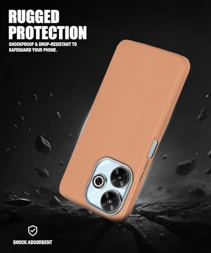 Image of WOW IMAGINE Back Cover for Mi Redmi 13 5G | Poco M6 Plus 5G | Ultra Slim Flexible Non-Slip Grip | Inner Fabric | Metal Camera Ring & Lightweight Soft Silicone Mobile Case - Tan Brown
