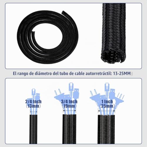 Miniatura 2 de Flintronic Ubo Corrugado, 3m Coche Tubo De Alambre, Onducto Para Cables Subterráneos, Protección Cable Manguera De Tubo, Tubo Vacío, Protección, Diámetro Interior 13-25mm