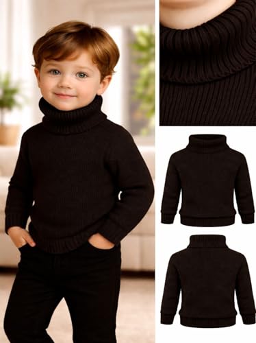 Image of Kids Winter High Neck Pullover Sweater | Cozy Woolen Warmwear for Children