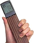 Pocket Guitar Chord Practice Tool, Portable Guitar Neck for Trainer Beginner w/ a Rotatable Chords Chart Screen (Battery Included)