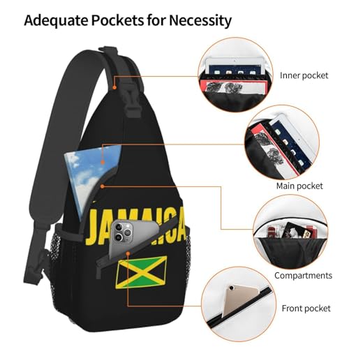 Cute Jamaica Flag Sling Backpack, Multipurpose Crossbody Shoulder Bag Jamaican Travel Hiking Daypack for Women Men4