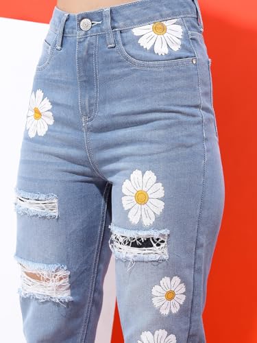 Image of Tokyo Talkies Women's Regular Fit Cropped Jeans| Mid-Rise| Jeans Pant