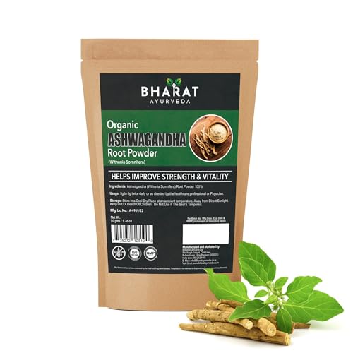 Image of Organic Ashwagandha Root Powder - Pure Herbal Supplement for Stress Relief, Energy & Immunity |Support Strength & Vitality| Pack of 1-50 g