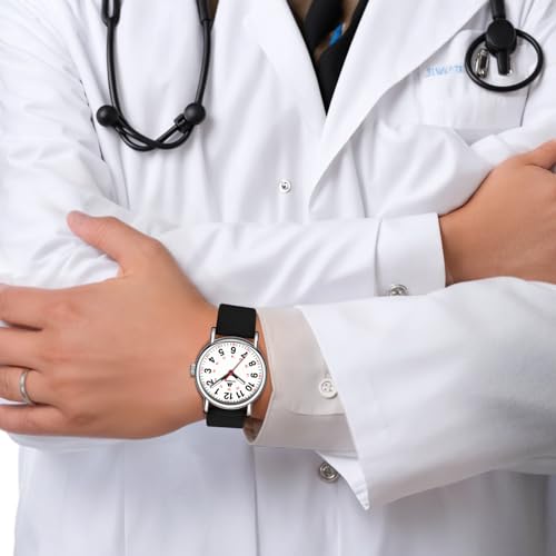 Mens Watches Ladies Watches Nurse Watch for Medical Professionals, Students Women Men Waterproof Analog Quartz Watches - 24 Hour Military Time Luminouse Easy Read Dial with Second Hand - Image 6