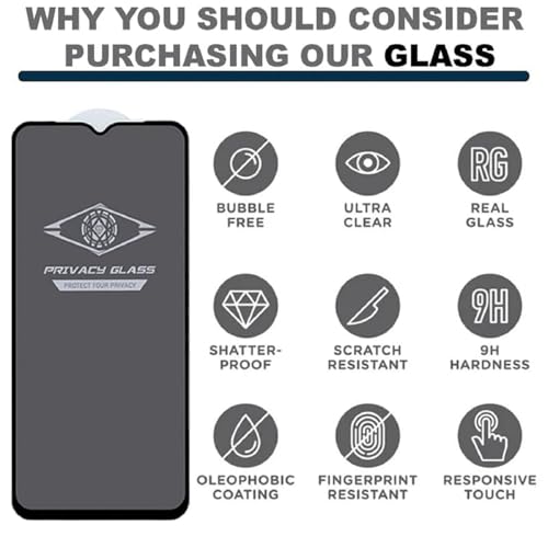 Image of Ultra Privacy Gorilla Tempered Glass for Poco F6,Anti-Spy,Military Grade Protection, 9H, Scratch-Resistant, Ultra-Clear,Anti Fingerprint,With FREE Installation kit.