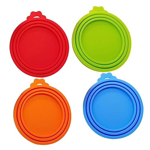 MAGICLULU 4 Piezas Tapas De Tarros De Silicona Dispensador De Arroz Comida De Perro Escala Juguete Quita Pelusas Automático De Alimentos Cosa Gel De Sílice
