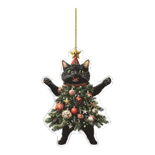 Weihnachtsbaumkätzchen Acryl Keychain Charm Holiday Tree Ornament...