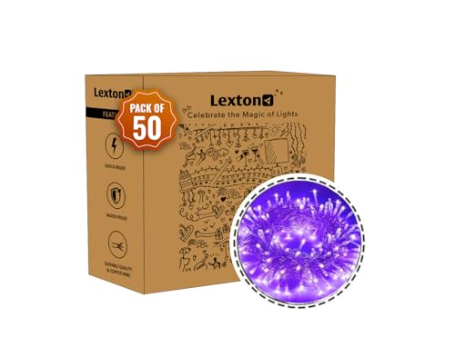 Image of Lexton 40 LED Decorative String Light | Plug Sourced | Suitable for Indoor & Outdoor Decorations, Diwali, Christmas, Wedding, Party, Lawn, (Pack of 50, Purple)