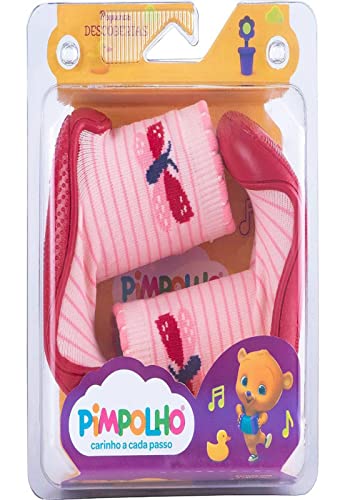 Meia Com Sola Comfort Lúdica Pimpolho Tamanho:20;Cor:Vermelho