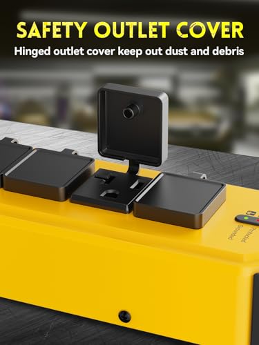 Protector de Sobretensión PLUGTUL 20A Heavy Duty, Multitoma Metálico 6FT con Interruptor y Montaje en Pared miniatura 6