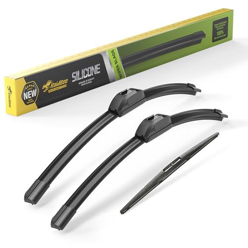 Image of Raidbee Silicone Windshield Wiper blades 3 pack Replacement for HONDA Pilot 2016 2017 2018 2019 2020 2021 2022 All-Season Silicone Windshield Wipers 26 inch 24 inch 14 inch
