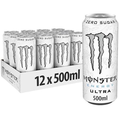 MONSTER ENERGY Ultra White - boisson énergisante, lot de 12 canettes de 50 cl