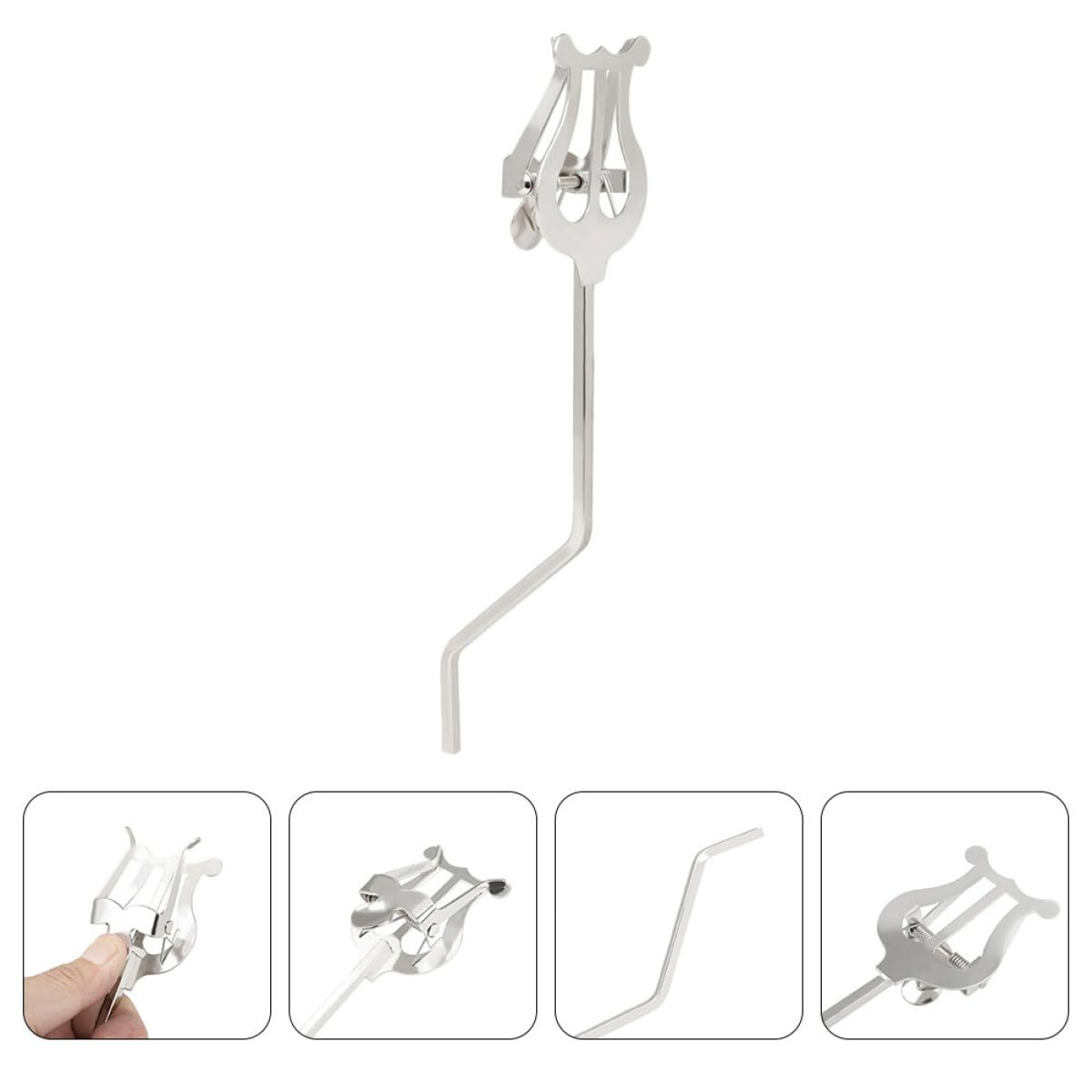 Clip Morsetto Regolabile in Ferro per Sassofono Compatto Argento per Spartiti e Conveniente per Supporto Musicale per Marce