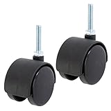 ドウシシャ ルミナス スチールラック足回りパーツ ネジ式ナイロンキャスター 2個セット IHT40CSN2P 固定ストッパー無し 車輪径40mm 高さ5.2cm キャスター静止時耐荷重150kg 走行時 50kg ポール径19mm ラックの移動が楽に