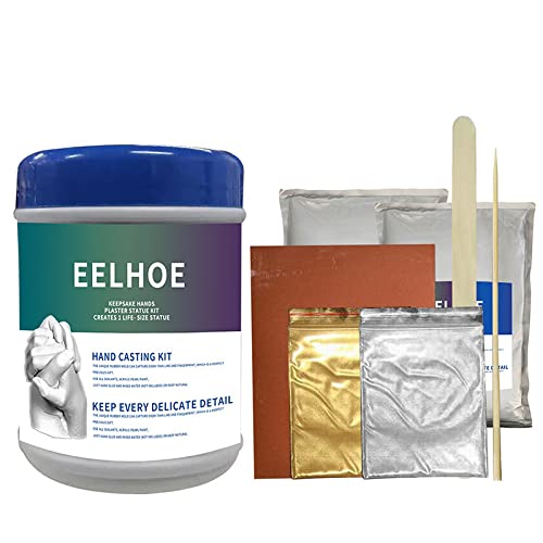Btlesa Pareja 3D Kit de moldeo a Mano Kit de moldeo a Mano de Yeso DIY Kit de moldes de Yeso a Mano Kits completos de Mano de fundición Juegos conmemorativos Molde de Yeso Estatua Kit Cover