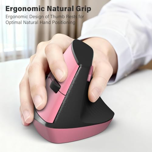 Image of MOFII Wireless Ergonomic Keyboard & Mouse Combo - Split Curved Keyboard with Wrist Rest (All-Day Comfort) + Wireless Vertical Ergonomic Optical Mouse, Compatible with PC /Laptop /Desktop- Pink Gradient