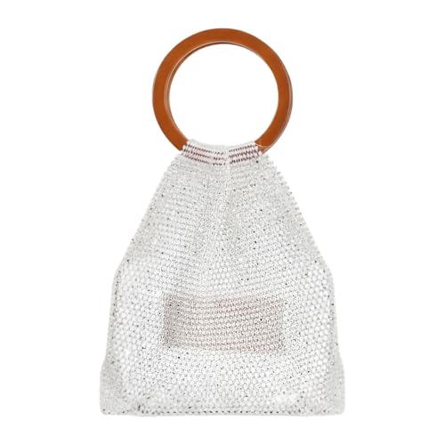 Bolso hecho a mano con asa decorada con lentejuelas, tela para mujer | Regalo para la familia, los amigos y la novia, elegante bolso para viajes, hogar, interior, exterior