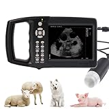 PEDLT Portable Veterinary Ultrasound Machine for Pregnancy,5.7” HD Display,3.5MHz Convex Probe,Handheld Veterinary Ultrasound System for Pigs,Sheep,Dogs