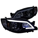 Spec-D Tuning Led Projector Headlights Glossy Black Housing Smoke Lens Compatible with Subaru...