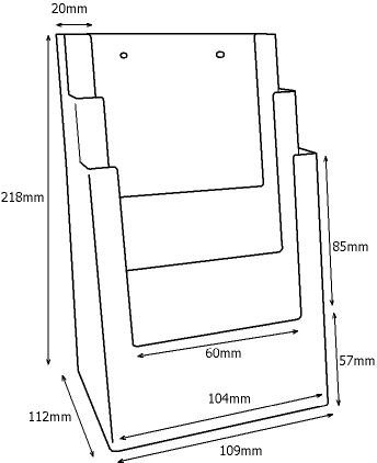 TAYMAR 1/3 A4 (trifold) Tisch-Prospektständer, Flyerständer, Prospekthalter, 3 Fächer (Innenmaß: 10.1 cm) optionale Wandmontage