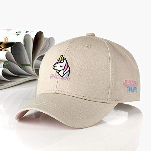 zhongjiany Gorra de béisbol Unicornio Rainbow para niñas Sombrero rosa para sol(Free Khaki)
