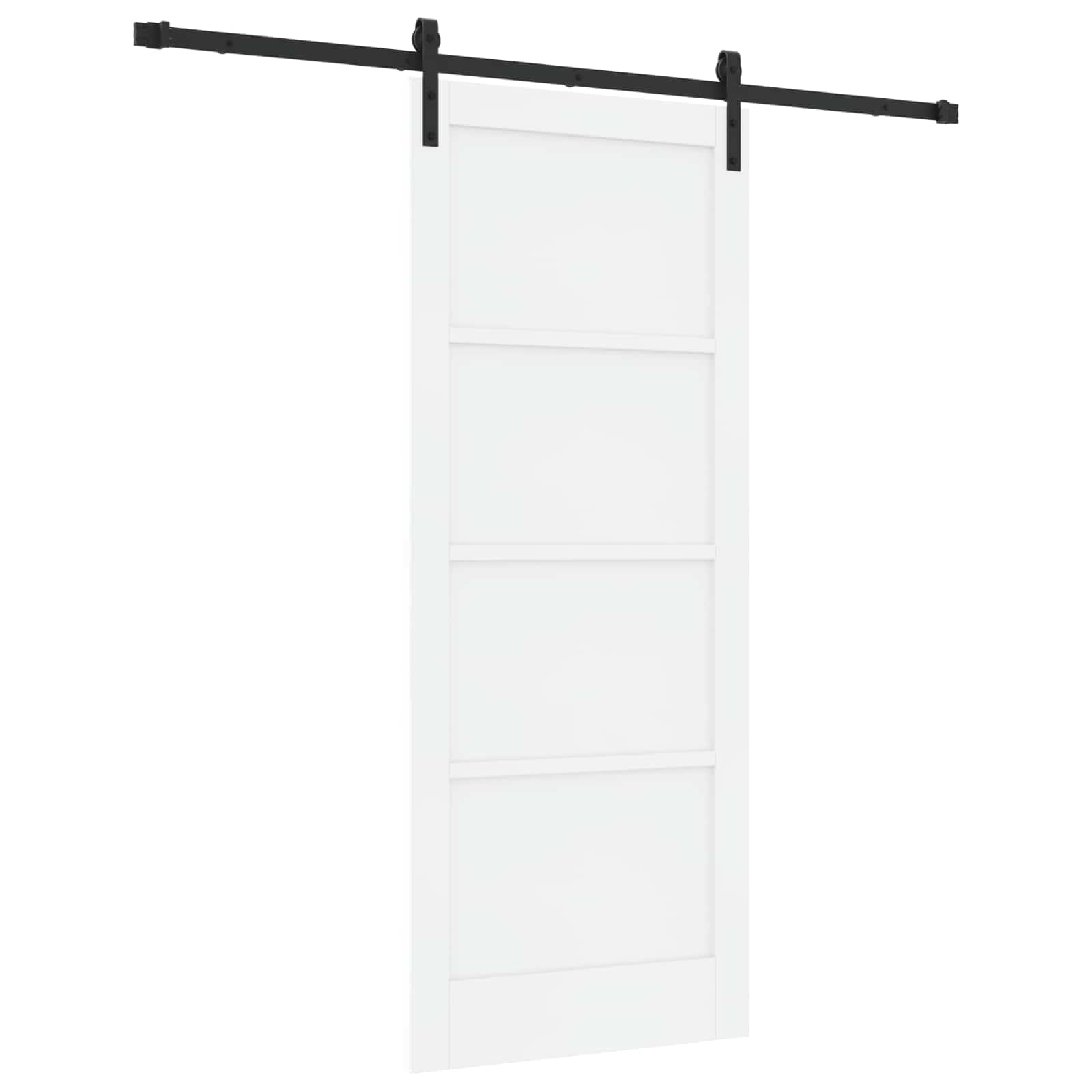vidaXL Drzwi przesuwne 83 x 202 cm Lite drewno sosnowe biały i czarny
