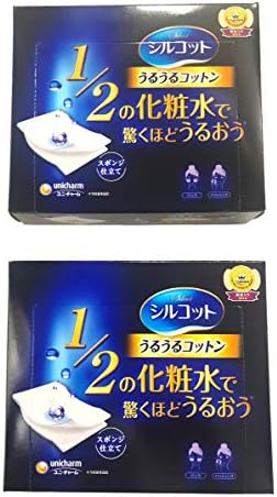 Éponges Coton Pour Le Visage Unicharm Silcot Uruuru - Lot De 40 Feuilles - Doux Et Absorbant - Fabriqué Au Japon