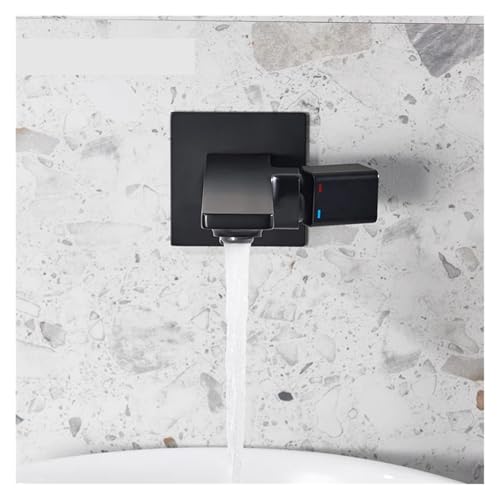 Lavabo de salle de bains laiton avec robinet mural chrome - 4
