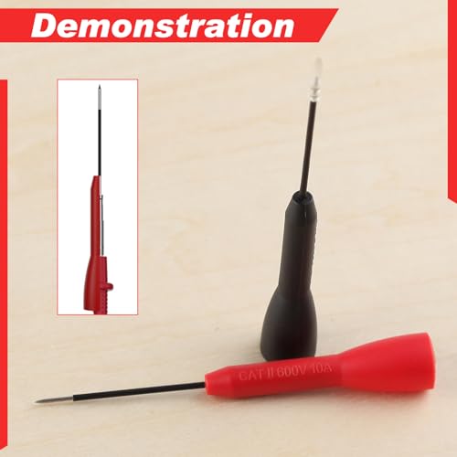 Image of 4 Pack 2mm Needle Test Probes 600V /10A Piercing Needle Non-Destructive Test Probe Multimeter Probes Fine Point Tip Adapter Set for Multimeter Leads Electrical Testing