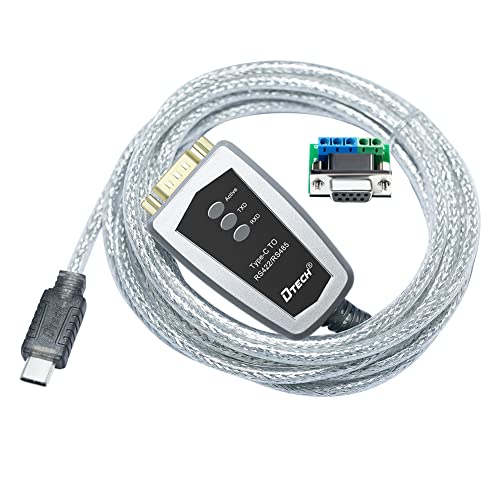 Image of DTech FTDI USB to Serial Adapter RS485 RS422 to USB C Cable with Breakout Board LED Indicators RS-422 RS-485 Cable Converter Supports Windows 11 10 8 7 XP Mac (6 Feet)