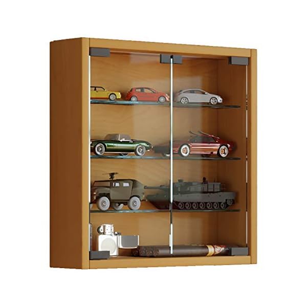 VCM Mandosa S Wall-Mounted Display Cabinet - Glass Collection - Decorative Storage Window, Wood - Image 8