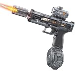 UROINT Electric Water Gun for Kids, Powerful Automatic Water Pistol Blaster Toys with Led Light, Transparent Squirt Gun Electric Long Range Pool Party Gift for Adult Boys Girls (Pistol Black)
