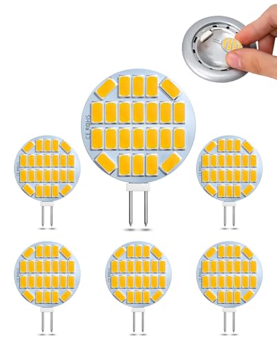 CucuGo Bombilla G4 LED 3W, 400lm Blanco Cálido 3000K G4 Bombillas, AC/DC 12 24V G4 bi pin Base, Para Barcos, RV, Iluminación Doméstica, Equivalente Halógena 30W, no Regulable, 6 Unidades
