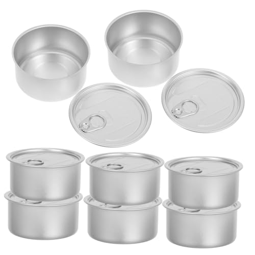 CHILDWEET 10 Piezas latas avena mascota Lata de comida para perros tapas colador de té Lata de aluminio hermética Lata de aluminio para comida lata de metal lata de postre Lata vacia Silver