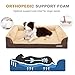 JOYELF Orthopädisches Hundebett für mittelgroße Hunde, U-förmiges Schaumstoffsofa mit abnehmbarem waschbarem Bezug und rutschfestem Boden für kleine bis mittelgroße Hunde - Kaffee