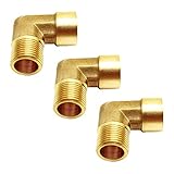Joywayus 3/4' Male x 3/4' Female 90-Degree Elbow Pipe Fitting Forged Brass Right Angle (Pack of 3)