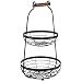 Produktbild APS Serviergestell mit Zwei Körben und Holzgriff - 2-stufige Etagere aus Metall, Schwarz, Höhe 48 cm, Ø 26 cm