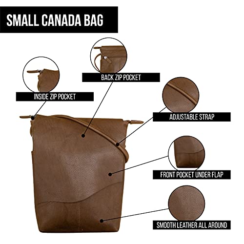 Image of ili New York Leather Mini Sac Crossbody - Genuine Leather Crossbody Bags for Women with RFID Blocking, Adjustable Strap