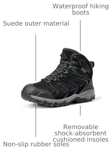 Image of NORTIV 8 Men's Ankle High Waterproof Hiking Boots Outdoor Lightweight Shoes Trekking Trails Armadillo