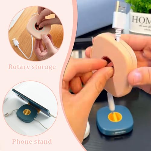 Ladekabel Organizer, 6 Stücke Kabelaufwickler Für Home Office Klassenzimmer, Organizer für USB-Kabel, Drehbarer Wire Wrapper USB Kabel Organizer Datenkabel Aufbewahrungsbox für Home Office