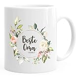 MoonWorks® Kaffee-Tasse Beste Oma der Welt Geschenk-Tasse weiß unisize