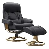 Fjords Hjellegjerde Leather Norwegian Ergonomic Scandinavian Lounge Reclining Chair 215 Muldal Small
