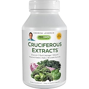 ANDREW LESSMAN Cruciferous Extracts 30 Capsules – High Levels of Glucosinolates and Sulforaphane from Broccoli, Red Cabbage, Mustard Seed, Wasabi, Brussels Sprouts and Kale Extracts, No Additives