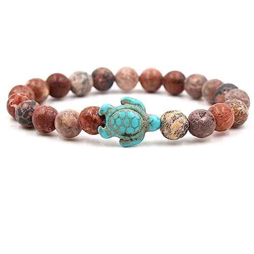 Bracelet perles bleu et tortue pour vos tenues d'été quotidiennes