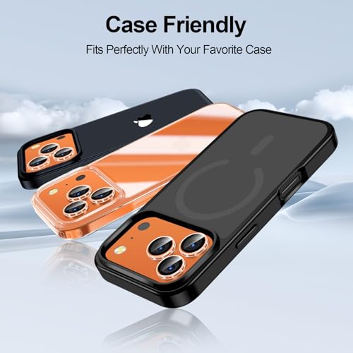 QHOHQ 3 Piezas Protector Camara para iPhone 17 Pro Max/17 Pro/16 Pro Max/16 Pro/15 Pro Max/15 Pro, 9H+ Cristal Templado, [15 pies Protección Militar Anti-Impactos], Auto-Instalación 1s - Transparente